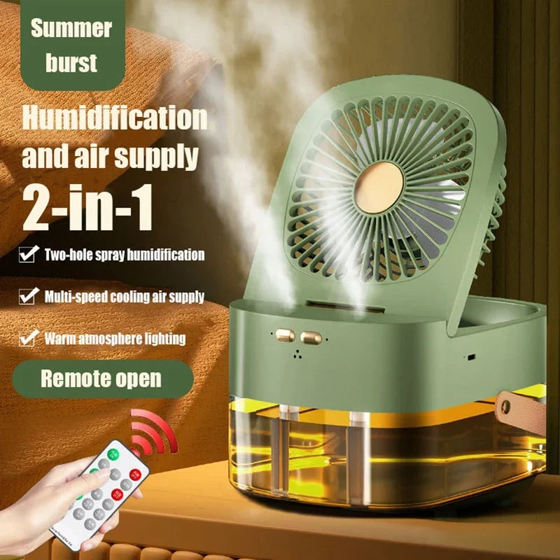 Humidifying Spray Fan Desktop Remote Control